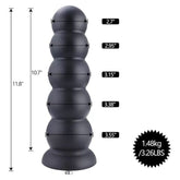 Hismith Silicone Smooth 5 Balls Beaded Anal Dildo (11.8 Inch) – Silicone Anal Dildo Sex Machine Attachments